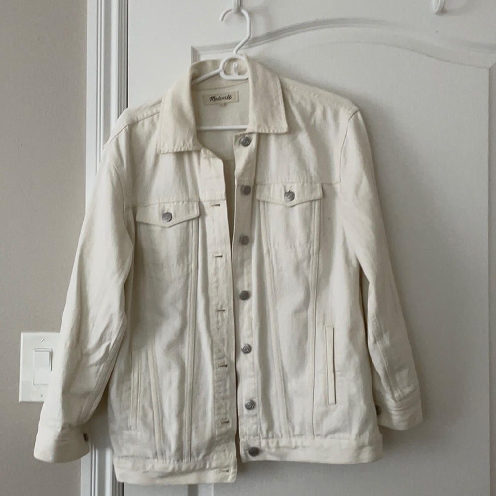 Madewell white denim jacket